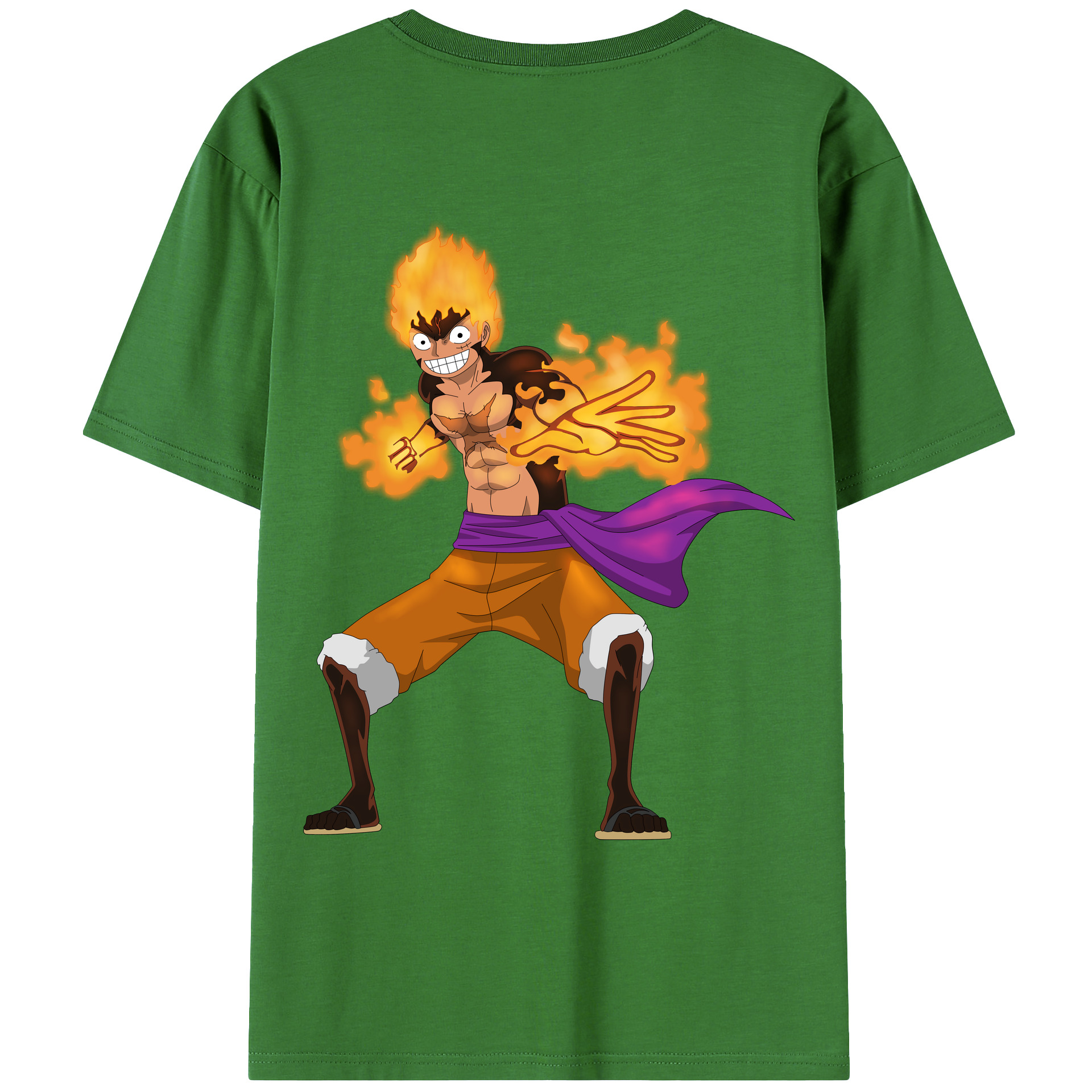 ワンピース モンキー・D・ルフィ ONE PIECE Monkey D. Luffy レディース半袖Tシャツ(バックプリント)